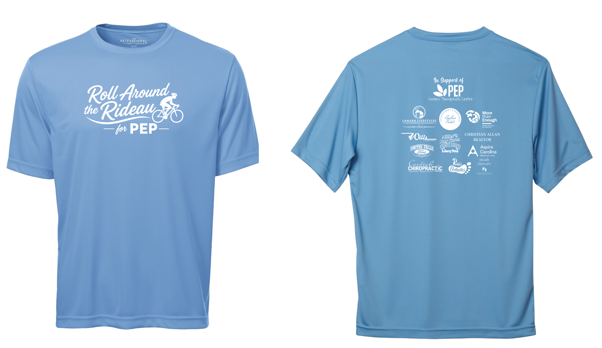Official Roll Around the Rideau event T-shirt, front and back views